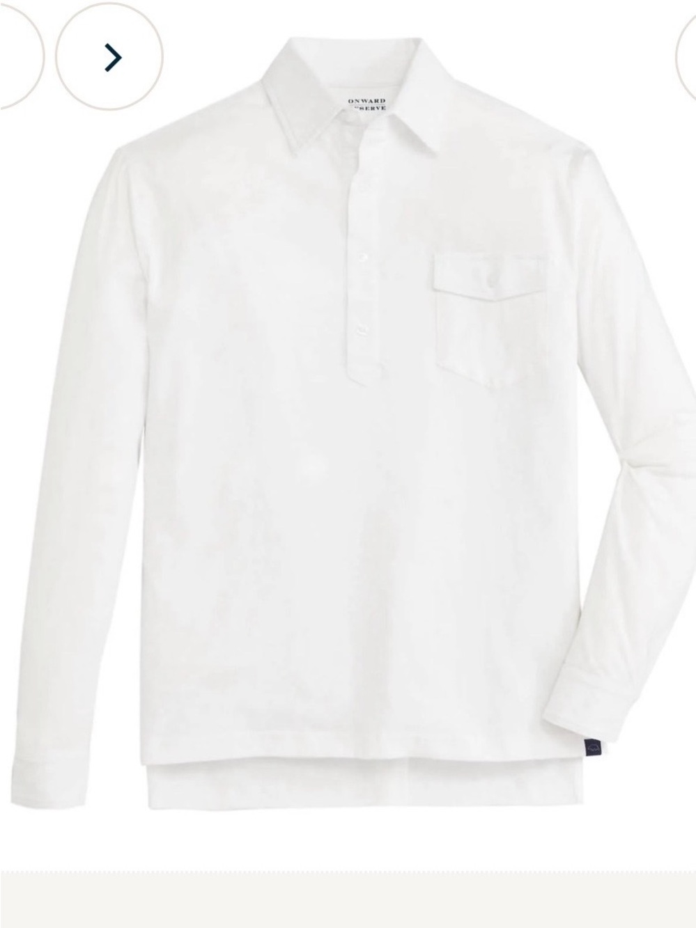 Onward Reserve Men’s White Long-Sleeve Polo Shirt